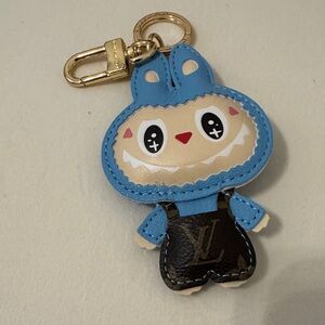 Charming Blue and Gold Keychain Holder